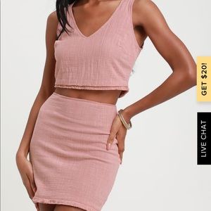 Two piece matching skirt and top set